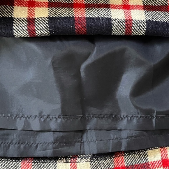 TALBOTS Red Navy White Plaid Wool Blend Skirt Size 18W Petite Holiday Festive - Picture 8 of 12